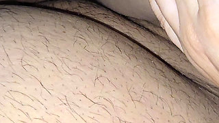 Step mom lets step son fuck her feet while sitting in bed