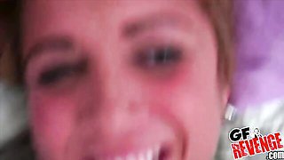 Bitchy babe with nice ass Ashley Abott impaled on POV camera