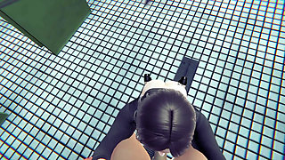 Sex in the office bathroom with best friend's stepmom