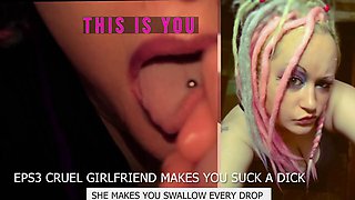 CampSissybois Cruel Girlfriend Commands Dick Sucking and Cum Swallow