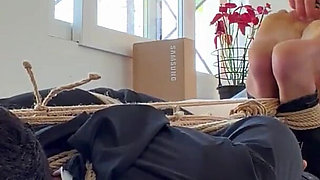 Latina Finds Every Tickling Spot on Her Sub While He Is in a Strict Hogtie