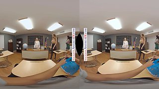 3 milf educators use their Big Tits to keep a college girl in line