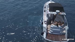 Marilyn's Wild Lesbian Threesome Sparks Wild Yacht Passion