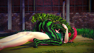 Fucking a Watermelon in the Park : Hentai Monster Girl