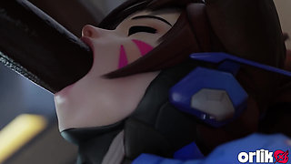 Hot D.va BBC Deepthroat Service & Tight Pussy Fuck in Condom - 3D Overwatch Animation