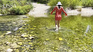 Wet Dress in the River + Masturbation + Exhibitionism