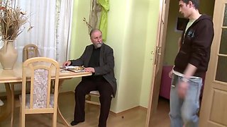 Old Pig Fucks The Young Girlfriend Of His Stepson