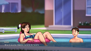 stepsister against stepmom fucking tenant all day in the house PART 2 - summertime saga