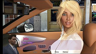 Hentai visual novel walkthrough for a 3D sex game featuring a busty blonde teen