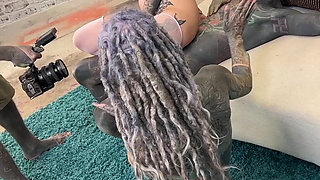 A Second Camera Secrets Tattooed Body Girl Teased in Photoshoot Before Tatttooed Man Wild Anal Ride & Ass to Mouth Feast