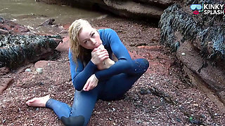 Salty Wetsuit Toe Sucking Slut