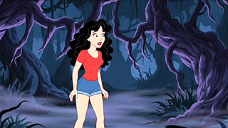 Student Girl Enjoys Sex in an Camp. Cartoon Horror Parody