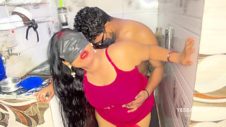 Blindfolded Hot Indian Wife Kitchen Sex with Husband Hardcore Blindfold Fucking Hindi Video