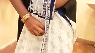 Desi Tamil Wife Renu Panties Body Show & Slow Saree Dressing Tease for Secret Bestie! Indianhotwifex
