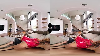 Veronica Leal in her red outfit gets creampie in her pussy