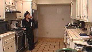 Horny Brunette's Kitchen Oral Adventure