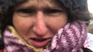 Flashing My Tit with Rock Hard Nip in Fucking Filthy Weather