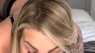 Pantyhose MILF Gives Footjob and Begs for Anal