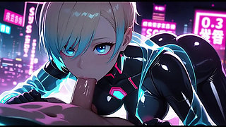 Asian Netrunner Gets Fucked In Neon City
