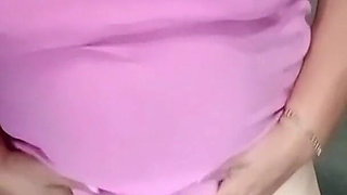 Sexy Mature Granny in Stockings and Thread Modeling and Touching Herself