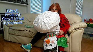 BBW Mature Redheaded Nurse Vicki Blows up Inflatable Snowman for You