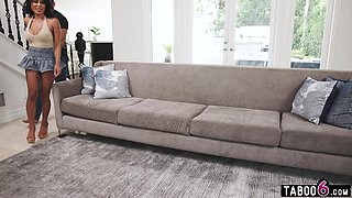 Landlord fucks big tits latina MILF tenant from ass to mouth