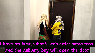 Lesbians Door Stuck