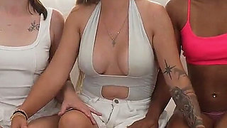Big-assed Rebeca Villar and Cutie Akina Asmus Have Fun on a Live Stream with Erika Korti and Big Cocks.