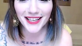 Brunette solo darling masturbating at home