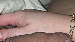 Step mom first take care of step son big balls after handjob his dick for fun