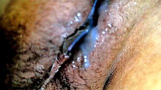 Hairy Desi Wife’s First Creampie – Big Cumshot Close-Up