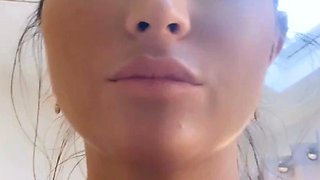 Brunette seductress working her big boobs and hot ass