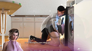 Stepmom Huge Ass Make My Cock Cum While She Stucks in Washine Machine