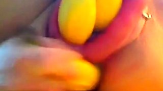 Extreme Pussy Pumping Banana Fist on Webcam