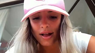 18 Year Old Italian Webcam Star Blonde Squirts Twice on the Terrace with a Dildo