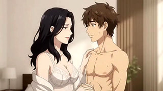 Stepmom caught her stepson in her lingerie and give her live show