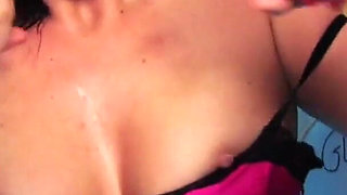 Cum Slut Jane Berry in Hot Glory Hole Threesome Fucks Two Big White Cocks