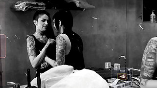 Classic Tattooed Lesbians Licking, Sucking and Probing Their Smooth Shaved Pussys