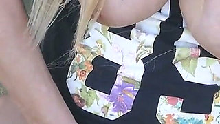 Outdoor Finger Fucking with My Panties Down & Tits Out by a Public Steam