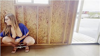 Blonde Milf With Big Tits And Glasses Enjoys Exhibitionist Masturbation And Dirty Talks