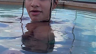 Busty India Gives an Amazing Blowjob in the Hotel Pool to Everyone's Glass- Yasmina Khan