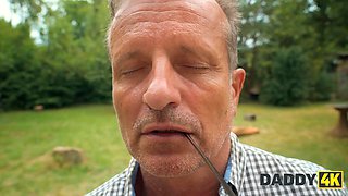 Daddy4k. what a lovely young&old outdoor affair