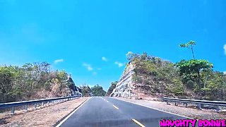 Hitchhiker Asian MILF Naughty Bonnie Sucks Little Cock in Car for Ride to Next City