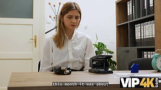 Vip4k. teenage college girl Funky Town takes out a loan for the first time.