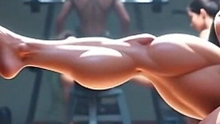 Muscular Woman Humiliates Skinny Man - Foot Worship Domination