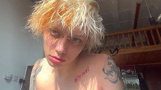 No Makeup Goth Girl in the Sun Flares Piggy Nose