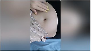 Sexy Asian College Student Playing Her Belly Button