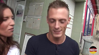 European Brunette Babe with Perfect Body Gets Picked for Good Sex in a Van