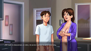 Stepmom wanted us to make love while she did the cleaning - Summertime Saga