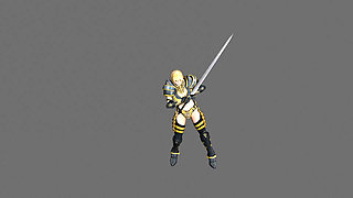 a girl dancing with sword